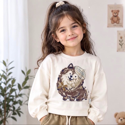 ست بلیز و شلوار دخترانه رنگ کرم سایز35 تا 50